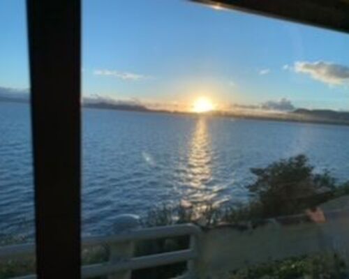大村湾と夕陽