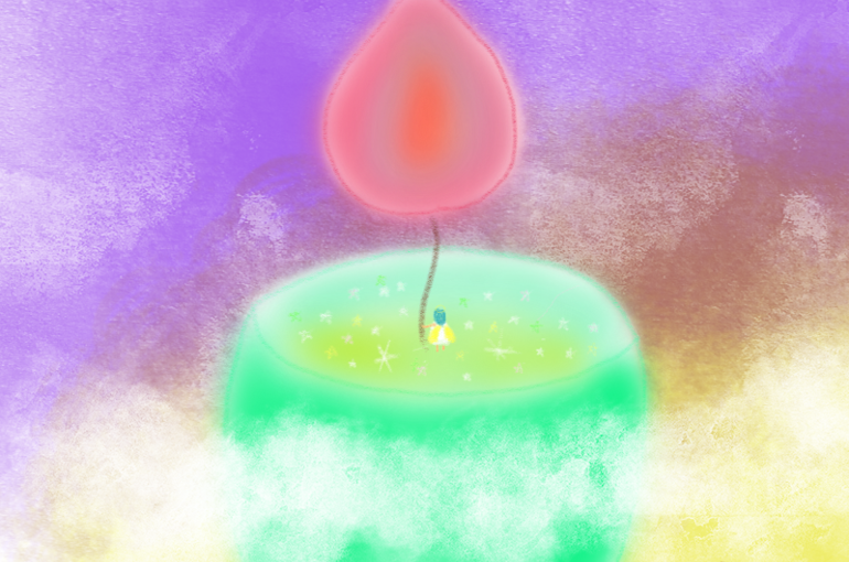 アロマポットと星の絵