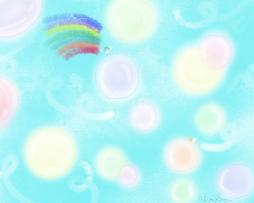 シャボン玉の絵