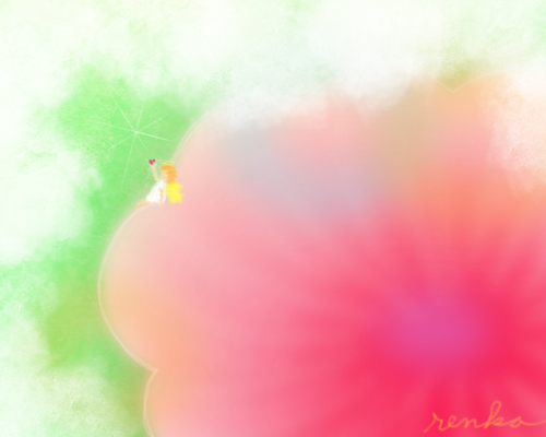 赤い花のイラスト